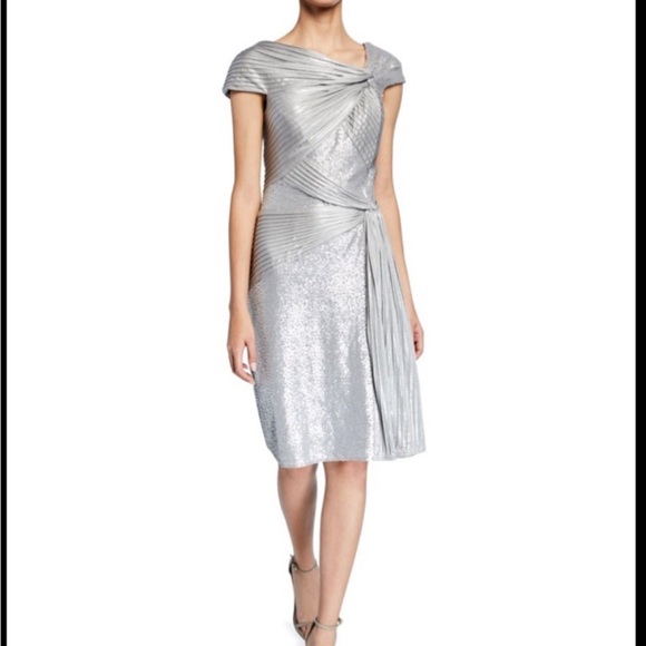 NWT Tadashi Shoji silver cocktail dress - Picture 1 of 1